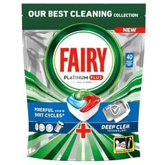 Fairy таблетки для посудомоечных машин Platinum plus Deep Clean, 40 шт. цена и информация | Средства для мытья посуды | kaup24.ee