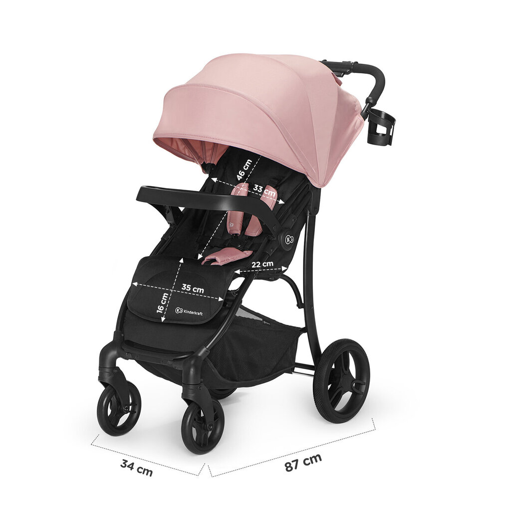 Sportlik jalutuskäru KinderKraft Cruiser, pink hind ja info | Vankrid, jalutuskärud | kaup24.ee