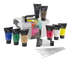 Akrüülvärvide kast Acrylic Paint Box, 9 tk hind ja info | Kunstitarbed, voolimise tarvikud | kaup24.ee