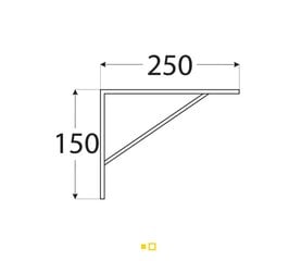 WSWP 250/20 Riiulikandur tugevdatud 250х150х20х3,0, valge hind ja info | Moodulriiulid | kaup24.ee