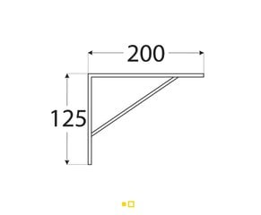 WSWP 200/20 Riiulikandur tugevdatud 200х125х20х3,0, valge hind ja info | Moodulriiulid | kaup24.ee