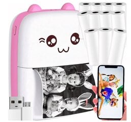 Happy People Mini Printer Cat Pink ja 11 rulli trükipaberit hind ja info | Printerid | kaup24.ee