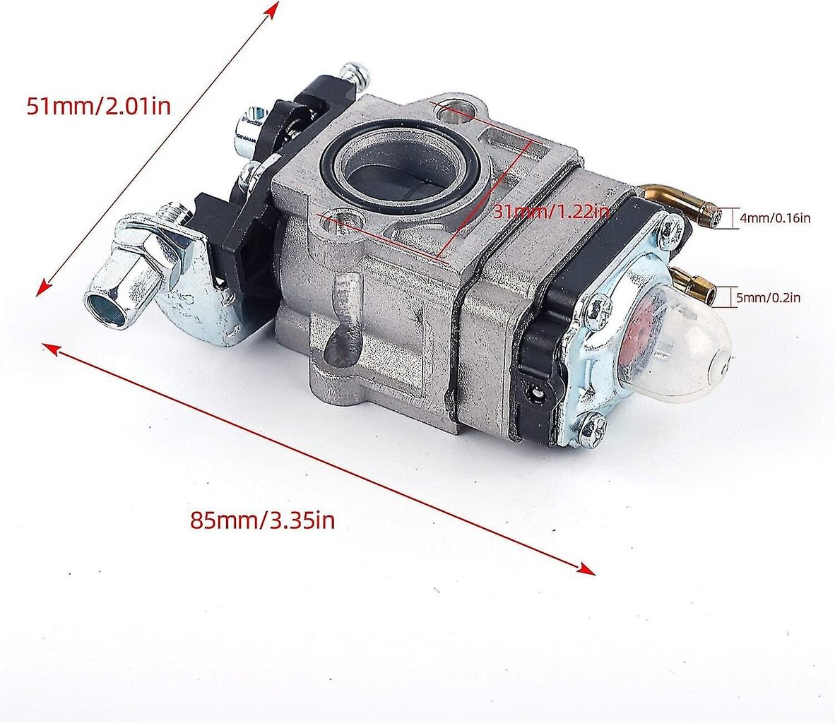 Karburaator 52cc 49cc 43cc Strimmerile koos tihendi, vooliku, süüteküünla ja kütusefiltriga (1 komplekt) hind ja info | Lisatarvikud korpustele | kaup24.ee