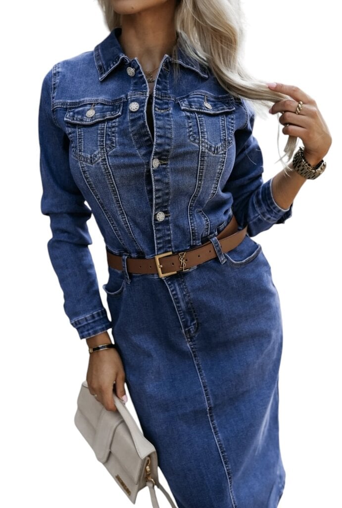 Denim kleit, RE-dress, sinine цена и информация | Kleidid | kaup24.ee