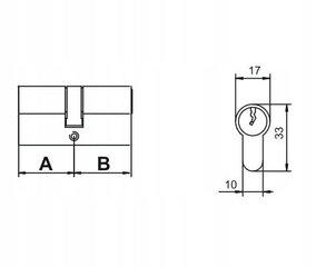 Lukusilinder messingist 31/31 mm + 5 võtit цена и информация | Дверные ручки | kaup24.ee