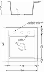 Graniidist köögivalamu Mexen Vito segisti ja sifooniga, Black+Chrome цена и информация | Раковины на кухню | kaup24.ee