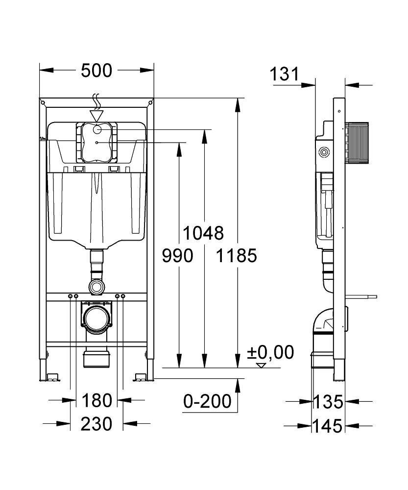 Grohe Rapid SL GD2, WC raam hind ja info | WС-potid | kaup24.ee