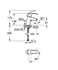 Grohe Eurosmart смеситель для умывальника 32154002 цена и информация | Смесители | kaup24.ee