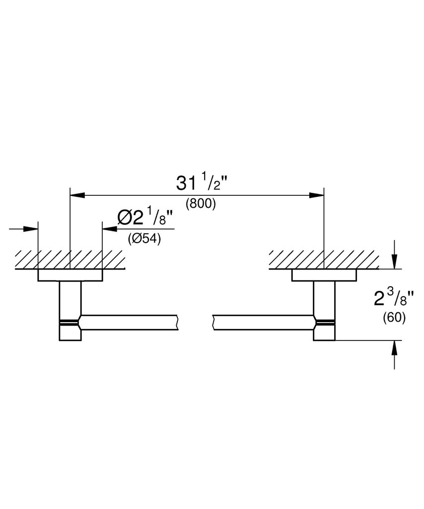 Rätikuhoidja Grohe Essentials 800mm hind ja info | Vannitoa sisustuselemendid ja aksessuaarid | kaup24.ee