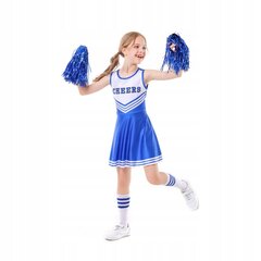 Laste cheerleader kostüüm sinine karnevali cheerleader kostüüm 130 hind ja info | Karnevali kostüümid | kaup24.ee