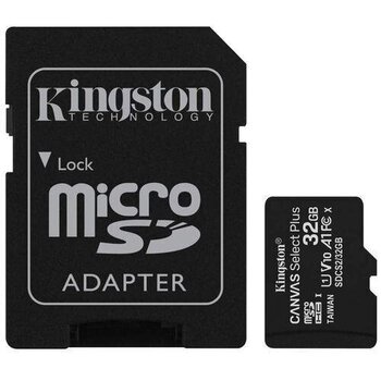 Kingston microSDHC 32GB Canvas Select Plus 100R A1 C10 + Адаптер цена и информация | Карты памяти | kaup24.ee