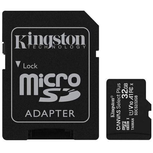 Kingston microSDHC 32GB Canvas Select Plus 100R A1 C10 + Adapter цена и информация | Mobiiltelefonide mälukaardid | kaup24.ee