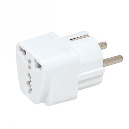 Adapter Mocco Travel Adapter USA / UK -> EU (220V), Valge цена и информация | Lülitid ja pistikupesad | kaup24.ee