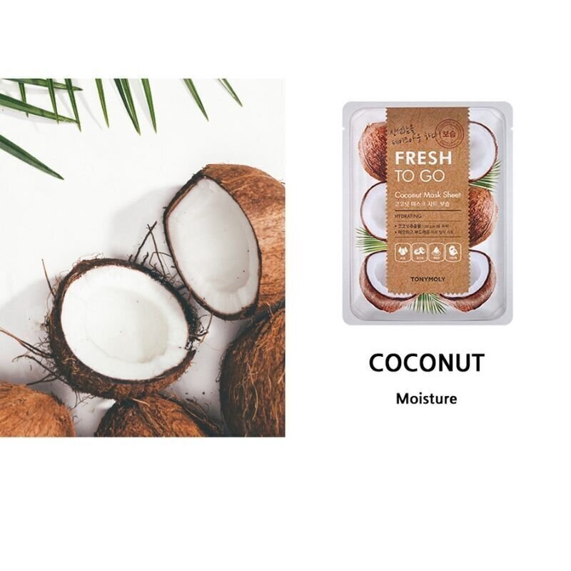 Niisutav kangasmask näole TonyMoly Fresh To Go Coconut, 1 tk цена и информация | Näomaskid, silmamaskid | kaup24.ee