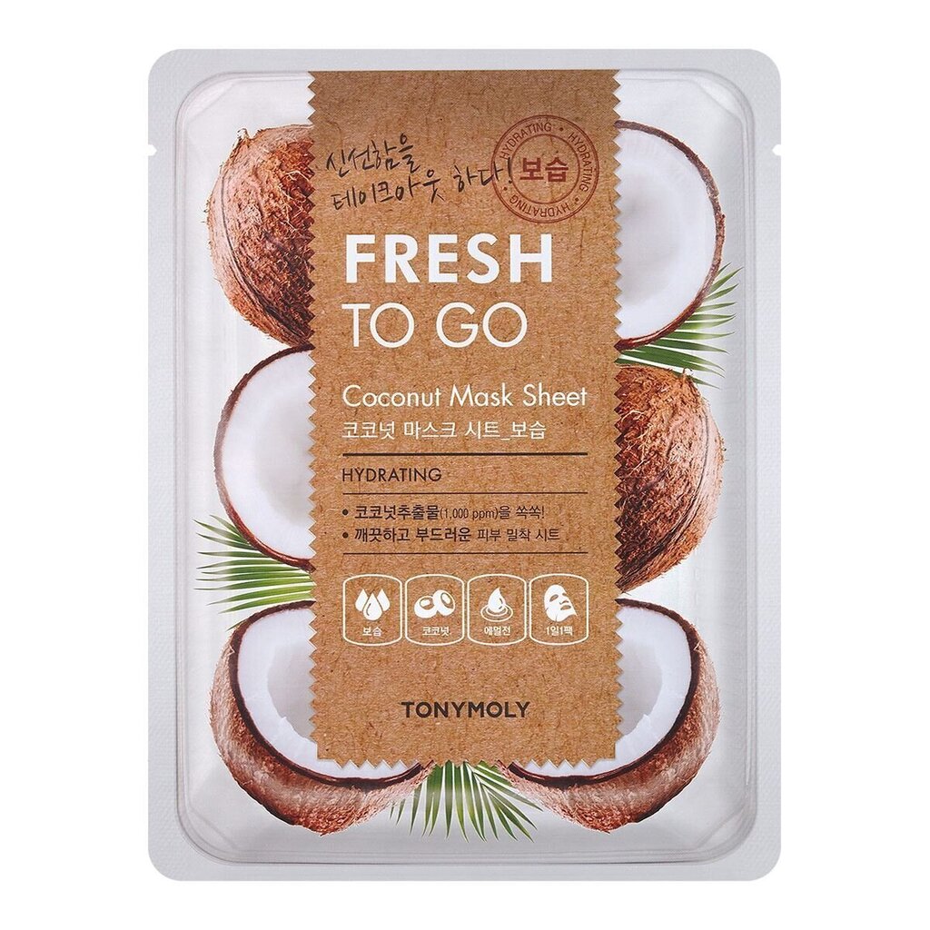 Niisutav kangasmask näole TonyMoly Fresh To Go Coconut, 1 tk цена и информация | Näomaskid, silmamaskid | kaup24.ee