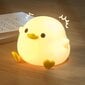 LED Cute Bean Duck öölamp, DoDo Duck silikoonist lasteaia öövalgusti laetav laualamp puuteanduriga magamistuppa цена и информация | Laualambid | kaup24.ee