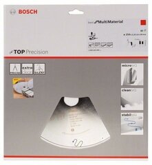 Пильный диск Bosch Top Precision Best for Multi Material 254 x 30мм (2608642098) цена и информация | Запчасти для садовой техники | kaup24.ee
