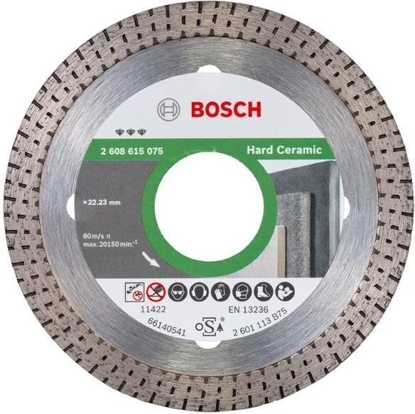 Teemantketas Bosch Best for Hard Ceramic 125x22,23 mm цена и информация | Käsitööriistad | kaup24.ee