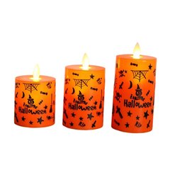 LED-sambaküünal pühadeõhtu festival Halloweeni värelev leegita küünal 1tk 6,5x6,5x9,5cm цена и информация | Подсвечники, свечи | kaup24.ee