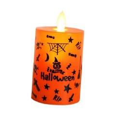 LED-sambaküünal pühadeõhtu festival Halloweeni värelev leegita küünal 1tk 6,5x6,5x9,5cm цена и информация | Подсвечники, свечи | kaup24.ee