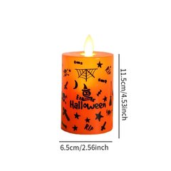 LED-sambaküünal pühadeõhtu festival Halloweeni värelev leegita küünal 1tk 6,5x6,5x9,5cm цена и информация | Подсвечники, свечи | kaup24.ee