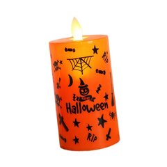 LED-sambaküünal pühadeõhtu festival Halloweeni värelev leegita küünal 1tk 6,5x6,5x9,5cm цена и информация | Подсвечники, свечи | kaup24.ee