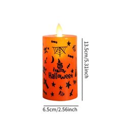 LED-sambaküünal pühadeõhtu festival Halloweeni värelev leegita küünal 1tk 6,5x6,5x9,5cm цена и информация | Подсвечники, свечи | kaup24.ee