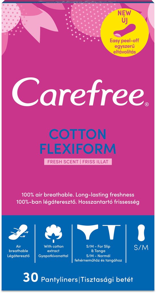 CAREFREE Flexiform Fresh pesukaitsmed, 30 tk. цена и информация | Tampoonid, hügieenisidemed, menstruaalanumad | kaup24.ee