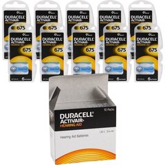 DURACELL ACTIVAIR elemendid kuuldeaparaatidele 675 PR44 60 tk. hind ja info | Patareid | kaup24.ee