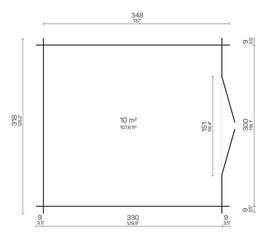 Aiamaja Daisy 10m2 318 x 348 hind ja info | Kuurid ja aiamajad | kaup24.ee