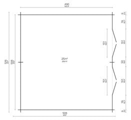 Aiamaja Tobias 25m2 526 x 508 hind ja info | Kuurid ja aiamajad | kaup24.ee