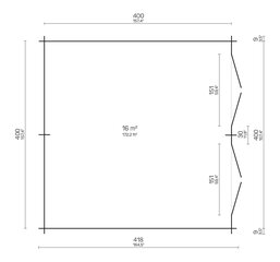 Aiamaja Tobias 16m2 418 x 418 цена и информация | Садовые сараи, дровницы | kaup24.ee