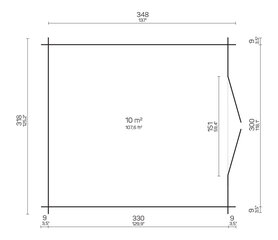 Aiamaja Tobias 10m2 318 x 348 hind ja info | Kuurid ja aiamajad | kaup24.ee