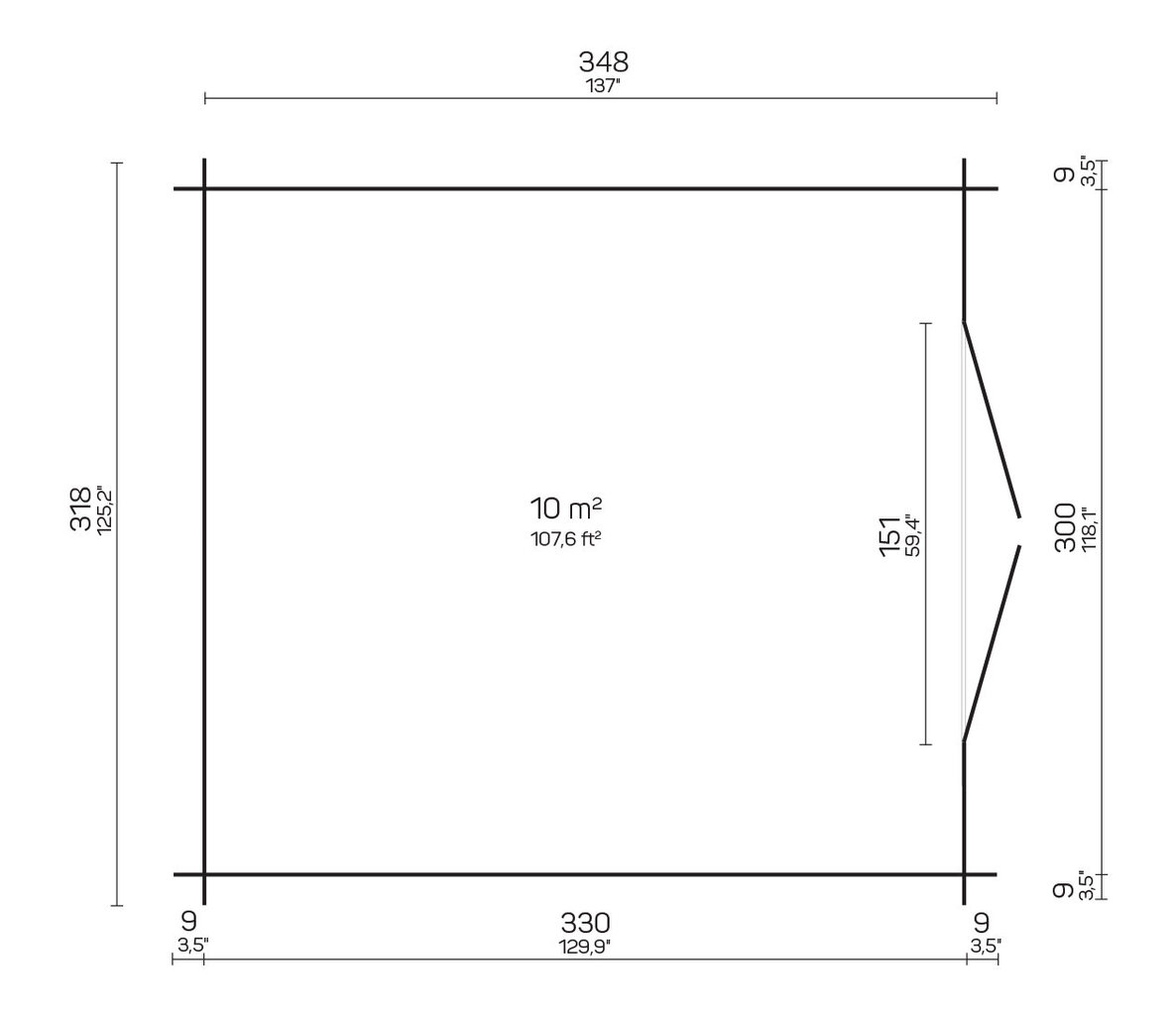 Aiamaja Tobias 10m2 318 x 348 hind ja info | Kuurid ja aiamajad | kaup24.ee