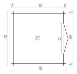 Aiamaja Tobias 6m2 268 x 268 цена и информация | Садовые сараи, дровницы | kaup24.ee