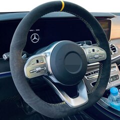 Libisemisvastane must seemisnahast punutud auto roolikate Mercedes-Benzi S-klassi W222 GLC A-klassi W177 C-klassi W205 E-klassi W213 jaoks цена и информация | Чехлы для руля и рули | kaup24.ee