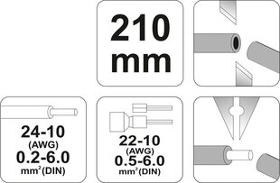 Multifunktsionaalne isolatsioonieemaldaja Yato 210mm 0,5-6.0mm (YT-2278) hind ja info | Käsitööriistad | kaup24.ee