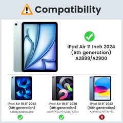 Чехол для iPad Air 11 дюймов 2024/iPad Air 5-го/4-го поколения 2022/2020, тонкая полупрозрачная матовая мягкая задняя панель, поддерживает Pencil Pro/2nd/USB-C цена и информация | Чехлы для планшетов и электронных книг | kaup24.ee