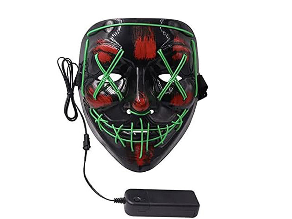 Helendav LED-mask hind ja info | Karnevali kostüümid | kaup24.ee