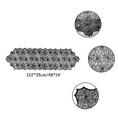 Halloweeni kaunistus pits ämblikuvõrk luustik Kolju laudlina must kamin mantel sall ürituse peokaunistused hind ja info | Aplikatsioonid, dekoratsioonid, kleebised | kaup24.ee