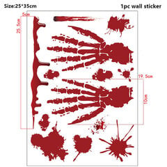 Halloweeni kaunistus DIY jalajälg Vere seinakleebised Verised käejäljed lihunik verine põll hirmutav õudus zombide peotarbed цена и информация | Аппликации, декорации, наклейки | kaup24.ee