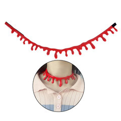 1 tk Halloweeni kaunistus Horror Blood Drip kaelakee Võlts verevampiir Fancy Joker Choker kostüüm kaelakeed peo aksessuaarid цена и информация | Аппликации, декорации, наклейки | kaup24.ee