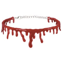 1 tk Halloweeni kaunistus Horror Blood Drip kaelakee Võlts verevampiir Fancy Joker Choker kostüüm kaelakeed peo aksessuaarid цена и информация | Аппликации, декорации, наклейки | kaup24.ee