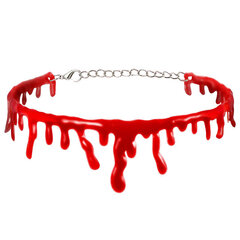 1 tk Halloweeni kaunistus Horror Blood Drip kaelakee Võlts verevampiir Fancy Joker Choker kostüüm kaelakeed peo aksessuaarid цена и информация | Аппликации, декорации, наклейки | kaup24.ee