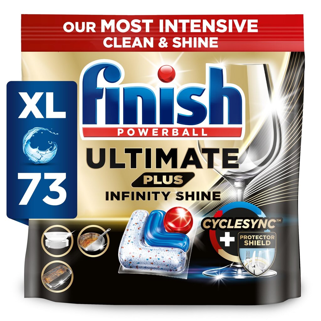 Finish Ultimate Plus Infinity Shine Nõudepesutabletid, 73 tk цена и информация | Nõudepesuvahendid | kaup24.ee