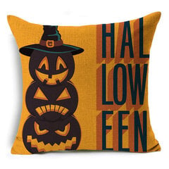 Kollase kõrvitsa seeria Halloweeni-teemaline padjapüür Diivanipadja kate piduliku kingituse peokaunistus 40*40cm/45*45cm/50*50cm hind ja info | Aplikatsioonid, dekoratsioonid, kleebised | kaup24.ee