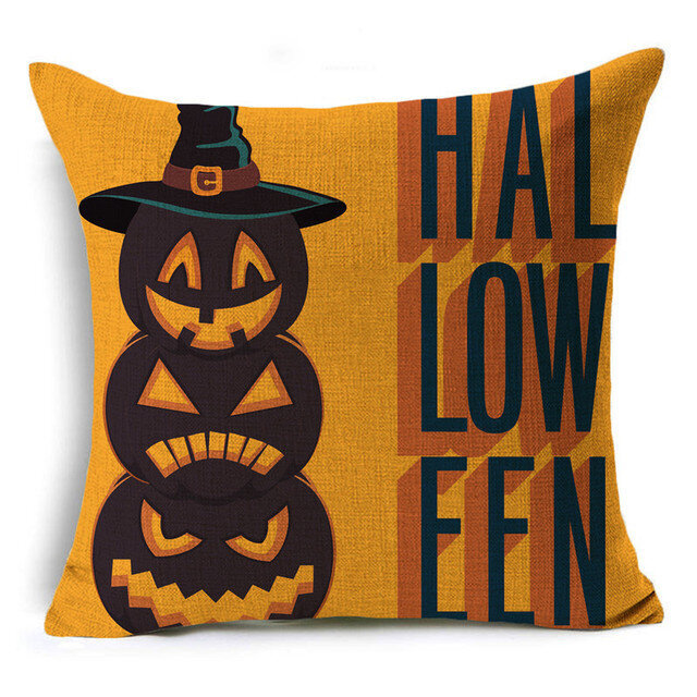 Kollase kõrvitsa seeria Halloweeni-teemaline padjapüür Diivanipadja kate piduliku kingituse peokaunistus 40*40cm/45*45cm/50*50cm hind ja info | Aplikatsioonid, dekoratsioonid, kleebised | kaup24.ee