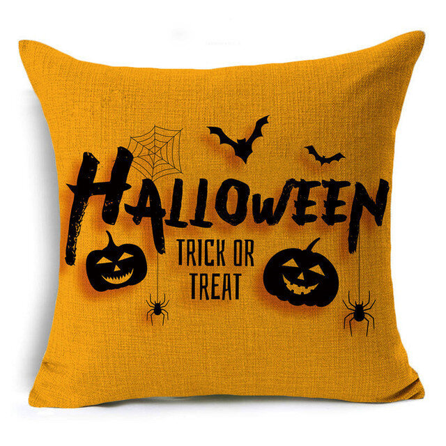 Kollase kõrvitsa seeria Halloweeni-teemaline padjapüür Diivanipadja kate piduliku kingituse peokaunistus 40*40cm/45*45cm/50*50cm hind ja info | Aplikatsioonid, dekoratsioonid, kleebised | kaup24.ee