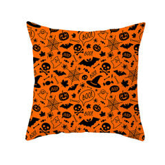 Kodusisustus Halloween Bat Ghost Pumpkin Print Padjapüür Horror Party Polüester padjakate 45x45cm Funda de almohada цена и информация | Аппликации, декорации, наклейки | kaup24.ee