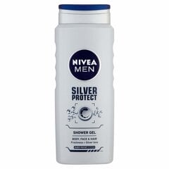 Dušigeel-šampoon Nivea Men Silver Protect meestele 500 ml hind ja info | Dušigeelid, õlid | kaup24.ee